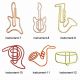 musical instrument shaped paper clips, gold music decorative paper clips for gifts & accessories
