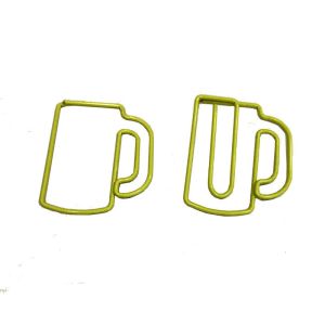 Beer mug-shaped paper clips, pretty glass decorative paper clips