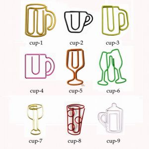 cups shaped paper clips, cute decorative paper clips