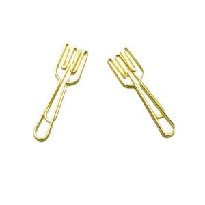 gold fork shaped paper clips for gifts & decoration, cute decorative paper clips