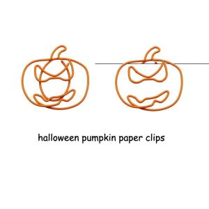 halloween pumpkin shaped paper clips, fancy decorative paper clips for gifts & documents