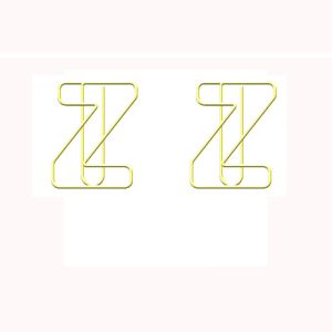 jumbo paper clips in letter Z outline, large paper clips, giant paper clips