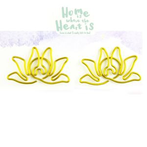 custom lotus shaped paper clips for branding, flower decorative paper clips