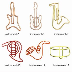 musical instrument shaped paper clips, gold music decorative paper clips for gifts & accessories