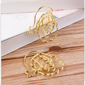 Santa Claus decorative paper clips, gold Christmas shaped paper clips for decoration & gifts