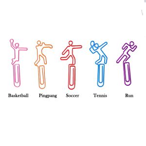 sport event decorative paper clips, fun promotional paper clips for sports & fitness themes