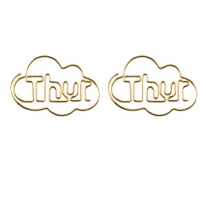custom "Thur" shaped paper clips, gold decorative paper clips
