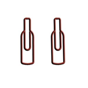 wine bottle shaped paper clips, adorable red wine bottle decorative paperclips